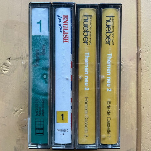 Cassette tapes used, pack of 4, language learning