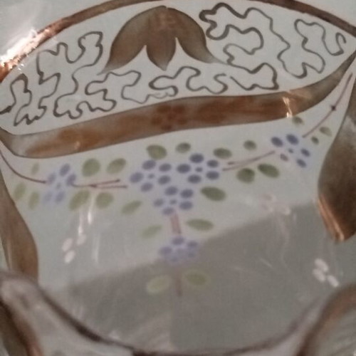 Beykoz Vase from Sultan's Glassworks like new, hand-painted vintage
