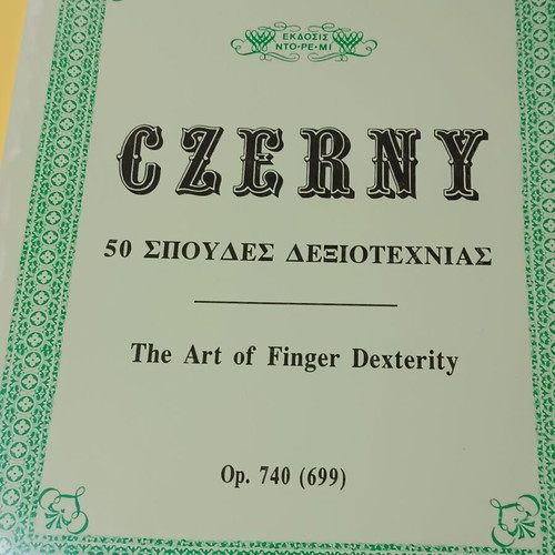 Czerny Opus 740 Piano Book New, 50 Finger Dexterity Exercises