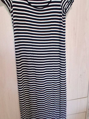 Mango dress long modern like new, white and blue, size L