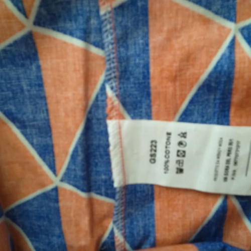 Statement long skirt like new, geometric blue and orange