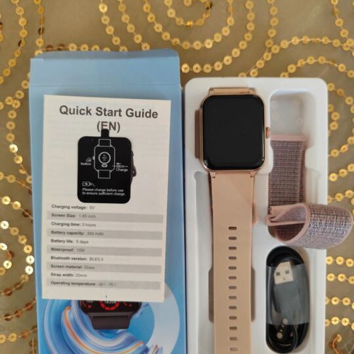 Smartwatch wristwatch, beige, women's