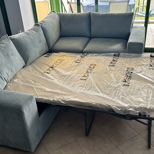 Corner sofa bed new, double bed, Greek product, wood from Karpenisi