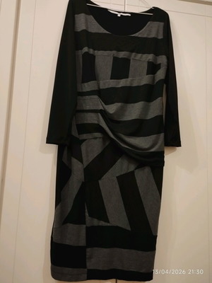 Mat dress black and grey elastic with draping, like new