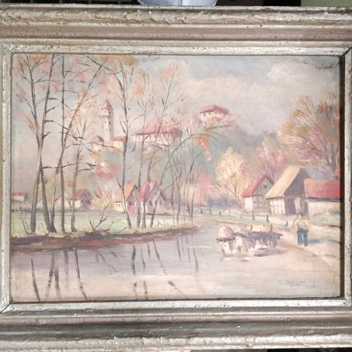 Collectible painting used, signed by a known painter