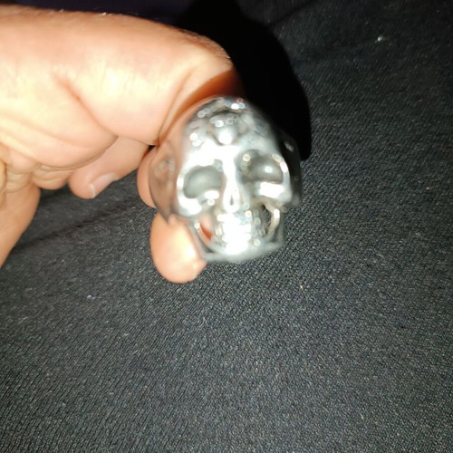 Silver skull ring men's size 23 like new
