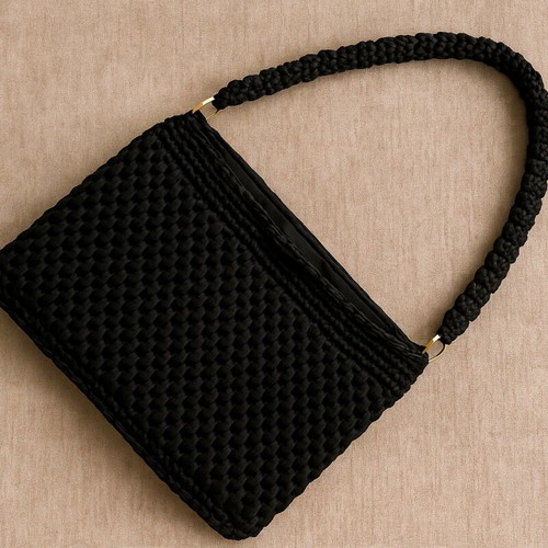 Handmade durable black shoulder bag new
