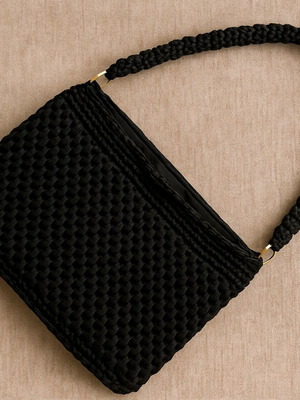Handmade durable black shoulder bag new