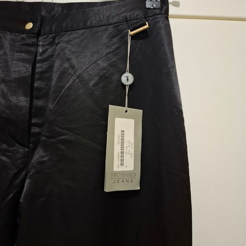 Y2K Trussardi Black Straight Pants Mid Rise Size 44 New