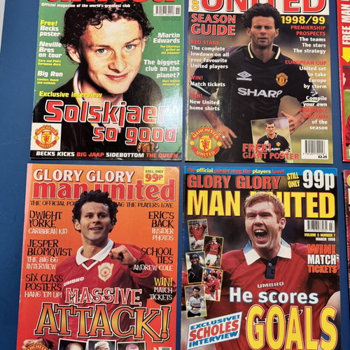 Manchester United magazines used, 8 from the 90s decade