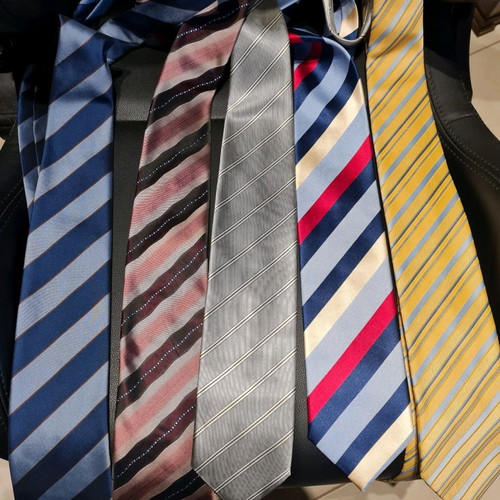 Striped ties used, pack of 12, including Cerruti and U. Balestra