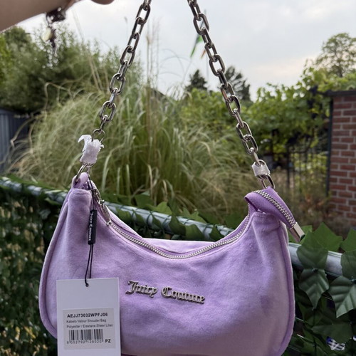 Juicy Couture velour shoulder bag, lavender