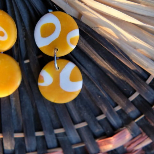 Handmade polymer clay earrings new with stainless steel fasteners