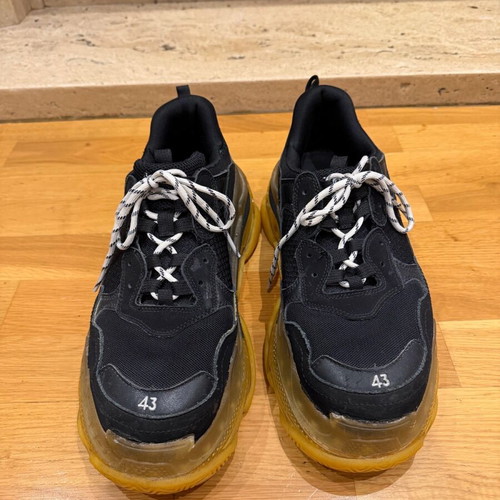 Balenciaga Triple S sneakers used, size 43, black and yellow