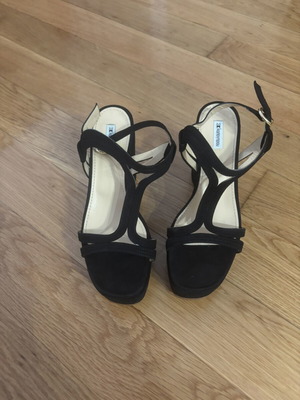 Kalogirou black suede platform sandals, size 39, made in Italy