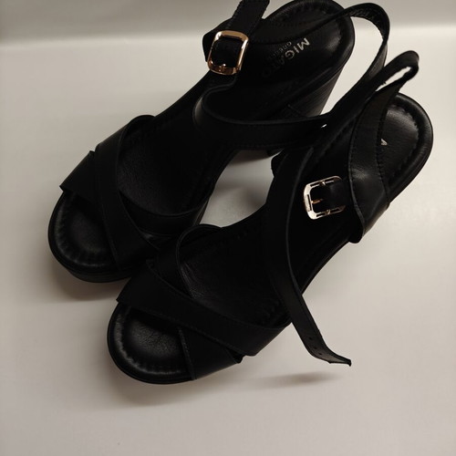 Migato black sandals with thick stable heel size 38 new