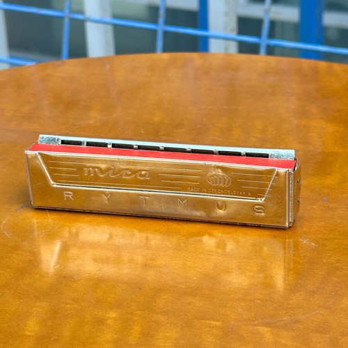 Vintage MICA RYTMUS harmonica used, made in Czechoslovakia