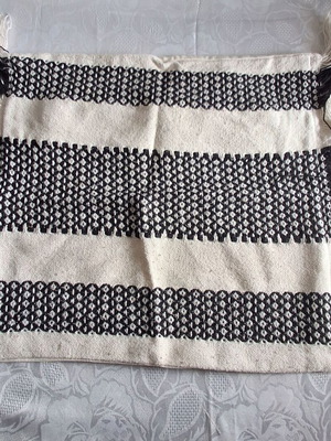 Sinsay decorative pillow cover like new, minimal black and white with tassels