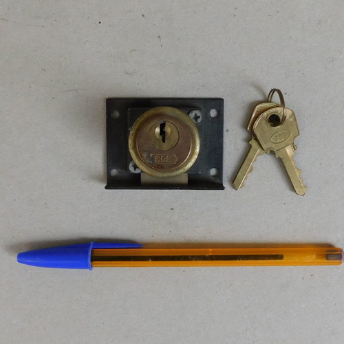 Furniture drawer lock with bronze cylinder 5.5 x 4 cm