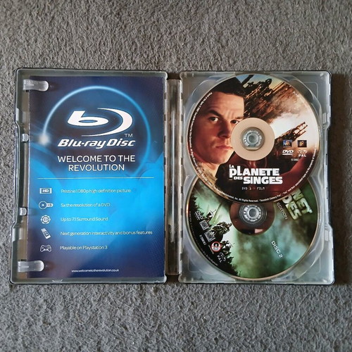 Planet of the Apes DVD movie steelbook used with Greek subtitles