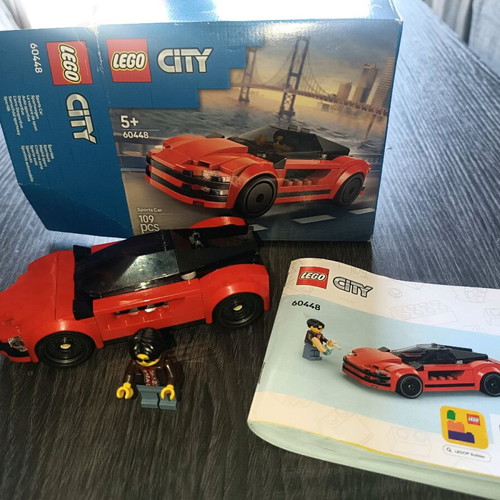 Lego City Red Sports Car used with box and manual 60448
