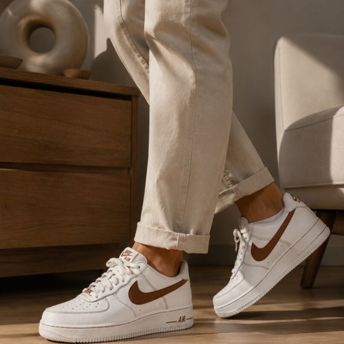 Nike Air Force 1 '07 LV8 Ivory Saddle Brown Size 46 New