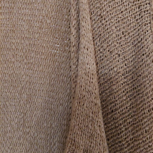 Summer knitted cardigan beige like new with fringes, S/M
