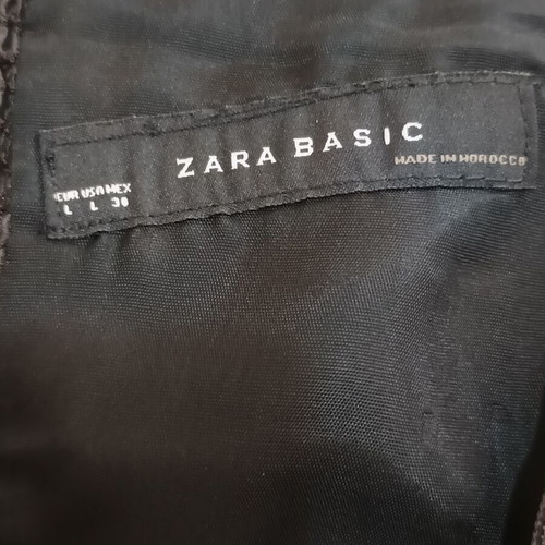Zara satin strapless dress balloon hem brown size large new