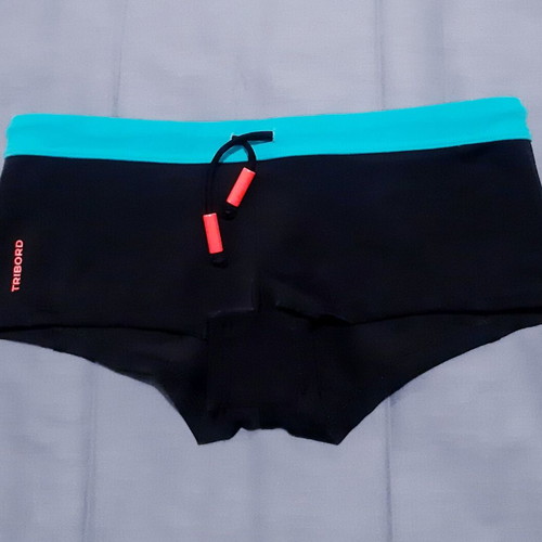 Tribord women's swimwear midium black and turquoise boxer bikini new