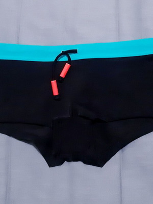 Tribord women's swimwear midium black and turquoise boxer bikini new