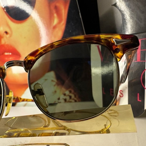 Vintage German tortoiseshell sunglasses with dark olive lenses new