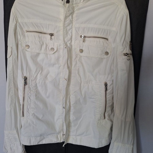 Trussardi Jeans men's windbreaker jacket, white, size S/M