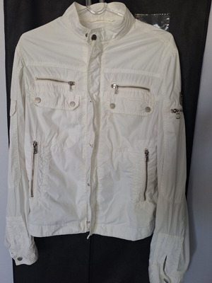 Trussardi Jeans men's windbreaker jacket, white, size S/M