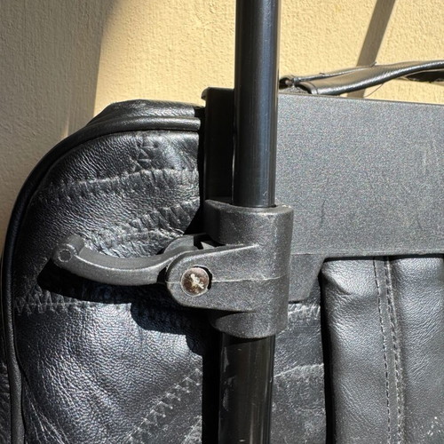 Leather trolley backpack suitcase like new, black
