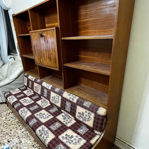 Bookshelf sofa bed used with storage space