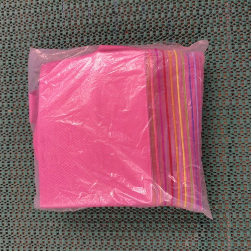 Large women's beach shoulder bag with matching pouch, hot pink