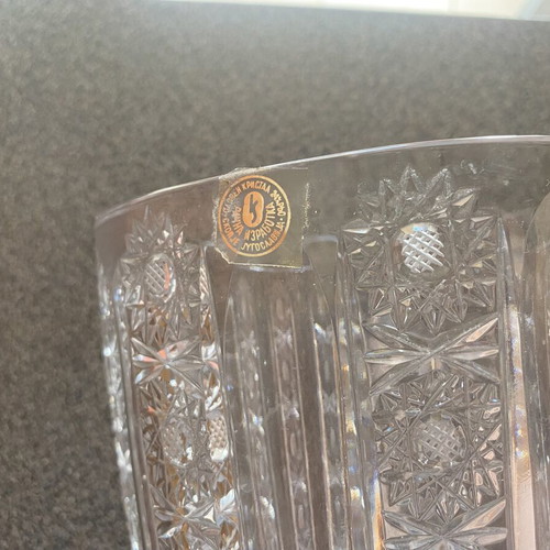 Heavy crystal vase, authentic vintage from former Yugoslavia