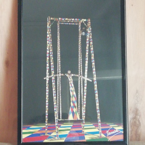 Vintage photo frame artwork by painter Vassiliki like new