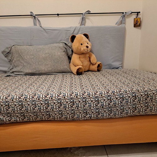 Single bed like new with mattress and free wall cushion