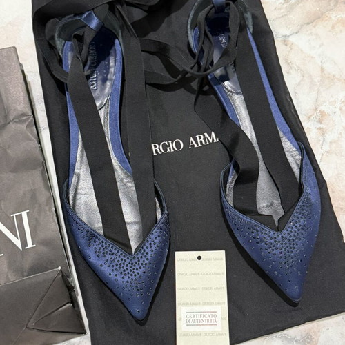 Giorgio Armani navy blue pumps with black rhinestones, EU 38