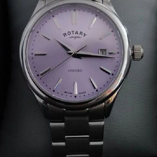 Rotary Oxford Premium Ladies Watch with Sapphire Crystal, Pastel Violet Dial