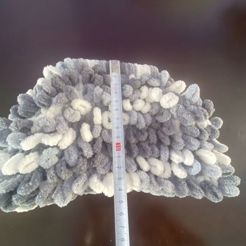 Handmade puffy handbag like new, white and gray
