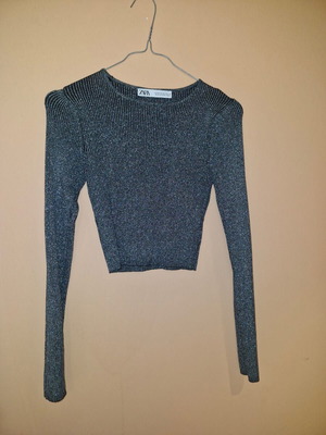 Zara crop top silver size M like new