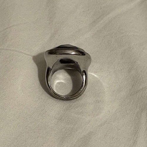 Women's ring No54 used, black and silver