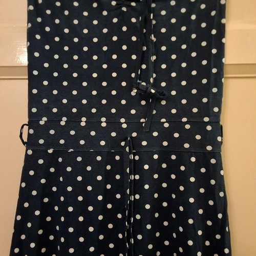 Blue polka dot dress used with elastic top, size S