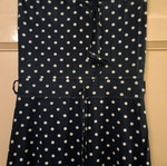 Blue polka dot dress used with elastic top, size S