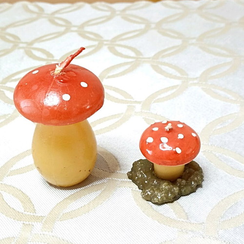 Mushroom candles set of 2 new decorative