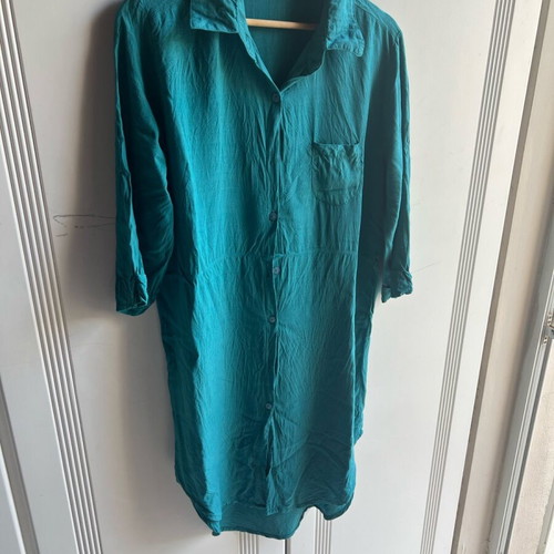 Shirt dress petrol used with wide fit size M