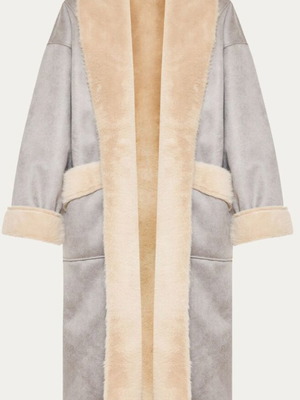 Nidodileda women's coat new, gray and beige, size XL