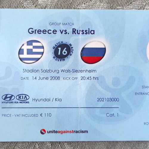 Euro 2008 Greece National Team Tickets like new